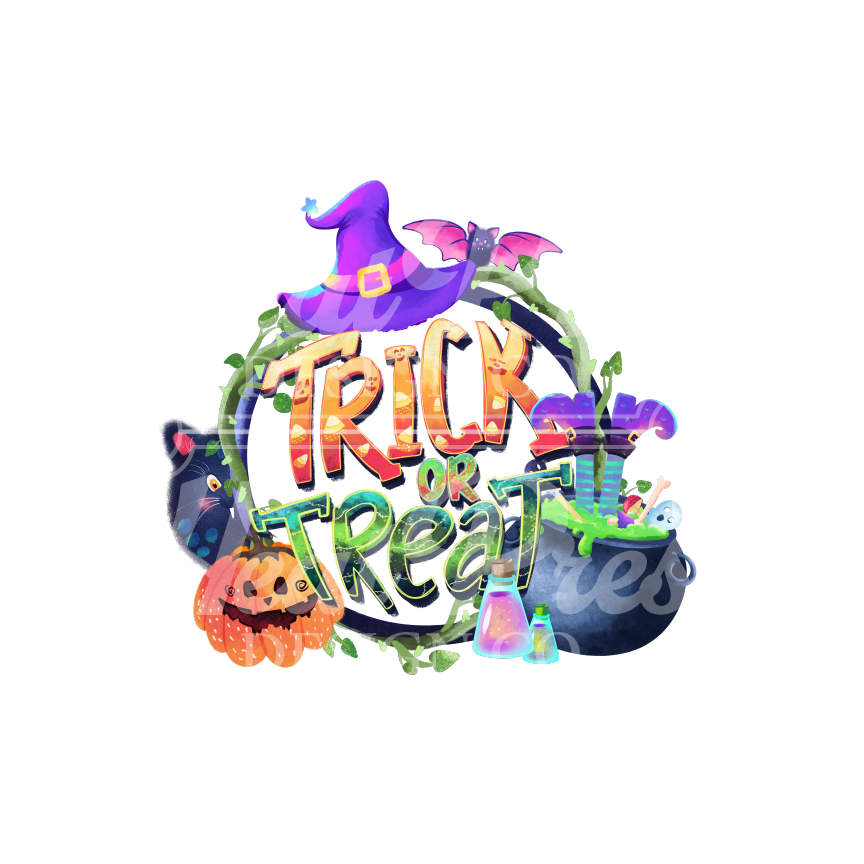 Trick or Treat (circle) - DTF Transfer