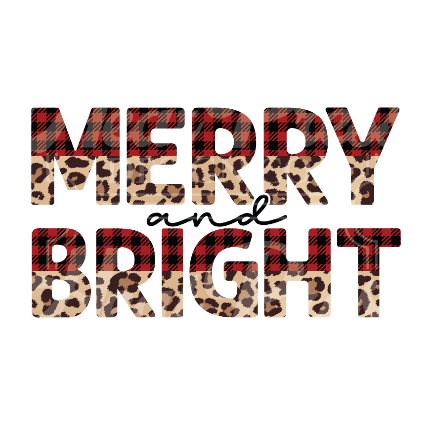Merry & Bright (buffalo/leopard) - DTF Transfer