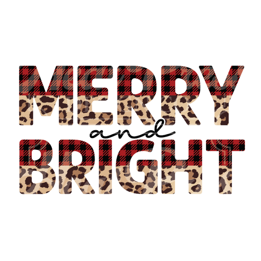 Merry & Bright (buffalo/leopard) - DTF Transfer