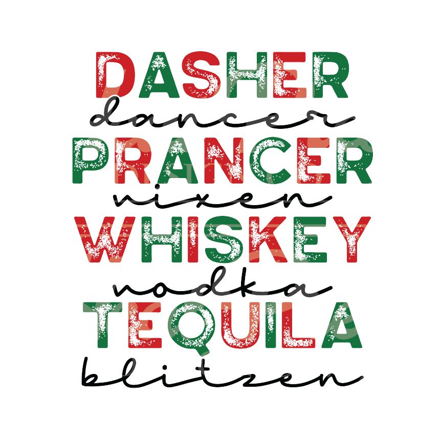 Drinkin' Reindeer (red/green) - DTF Transfer