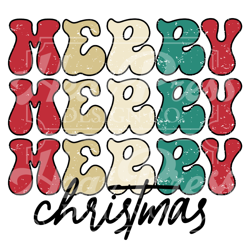 Merry Retro Christmas - DTF Transfer