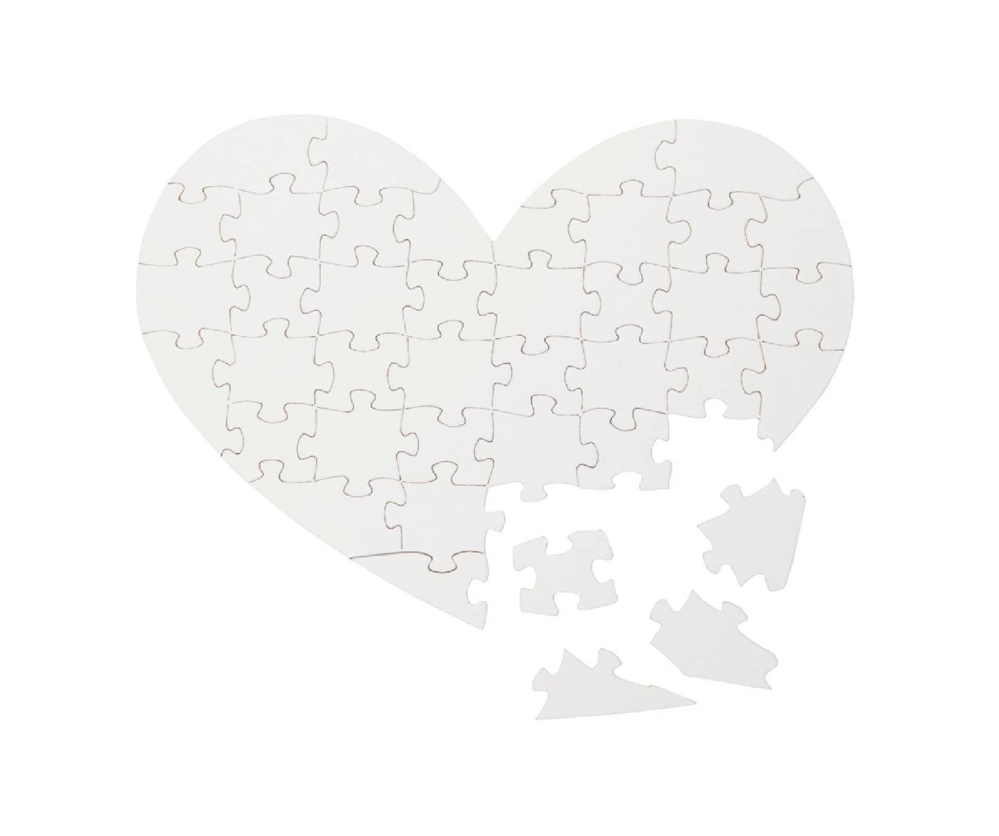 8.6" x 6.3" - Heart Blank Sublimation Puzzle - 40 Pieces