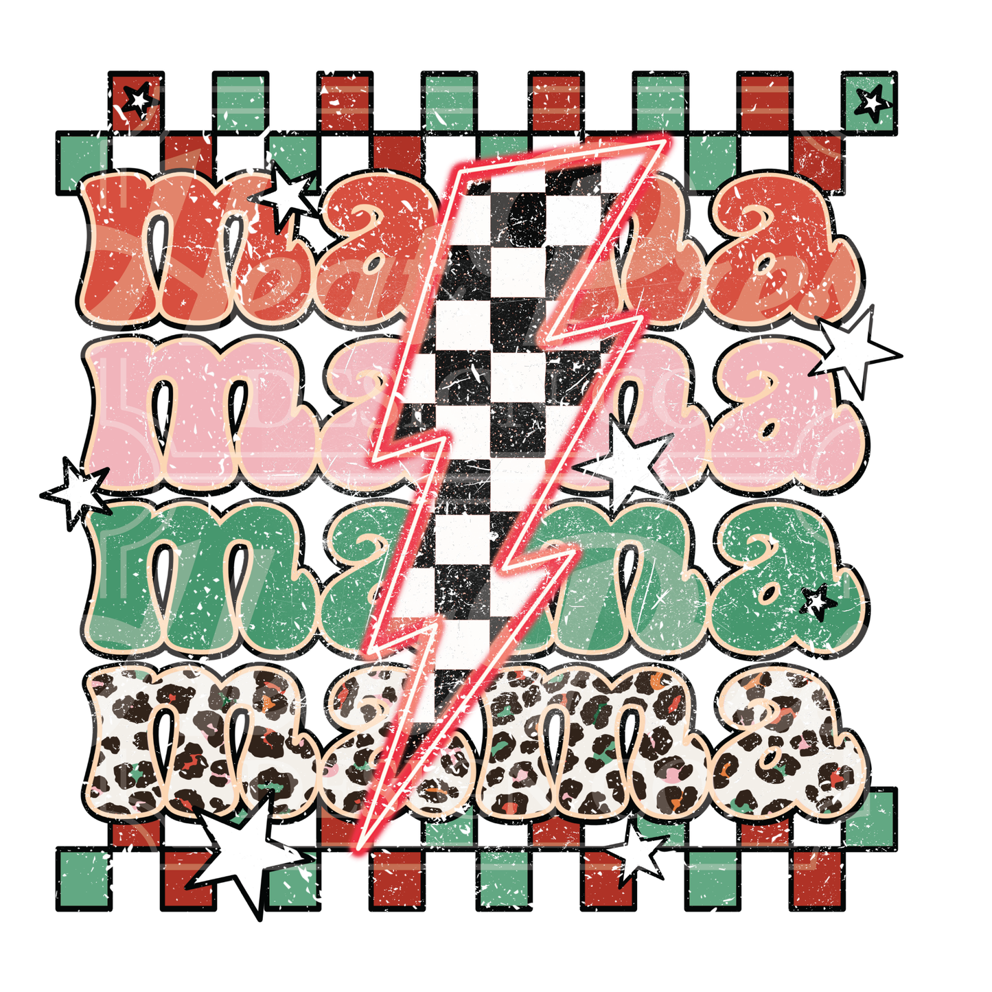 Mama Lightning Bolt - DTF Transfer