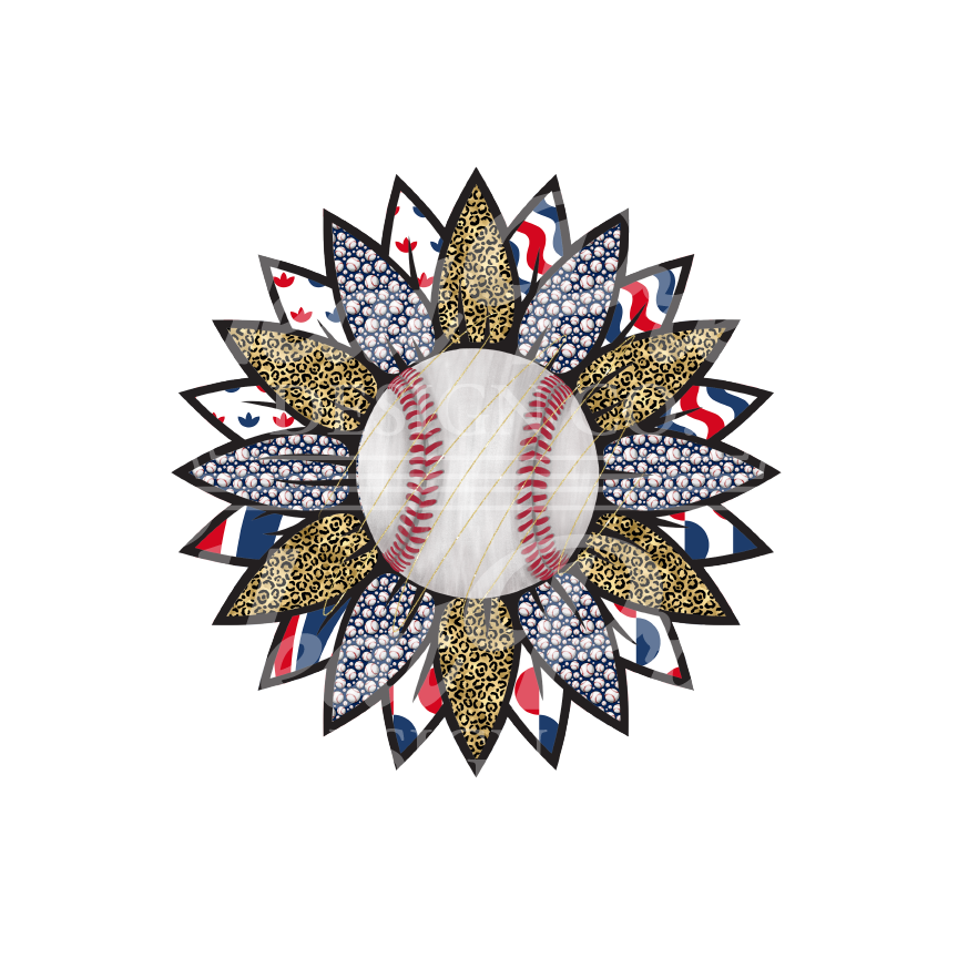 Baseball Sunflower - DTF Transfer
