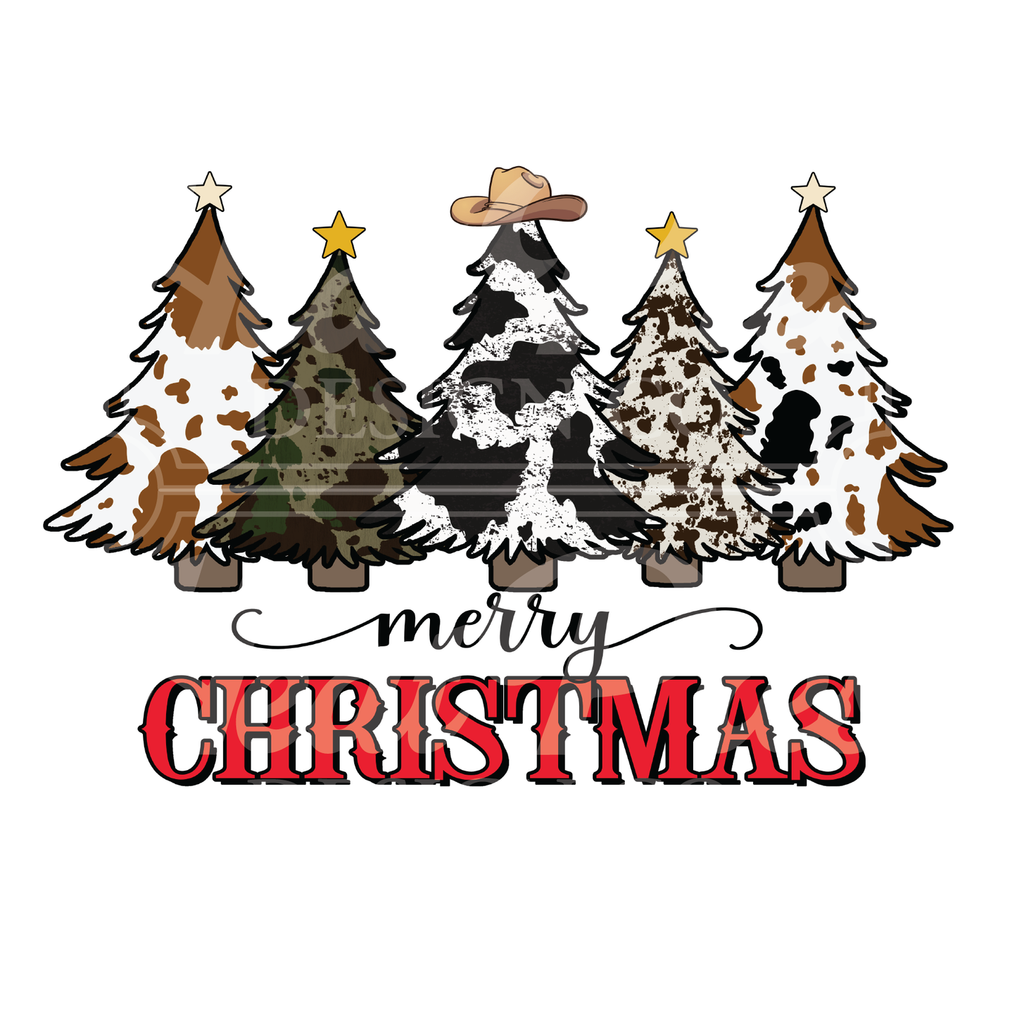 Cowhide Merry Christmas - DTF Transfer