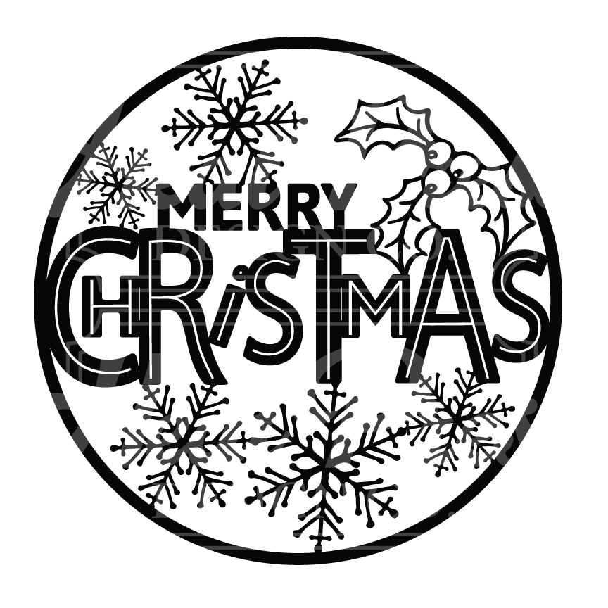 Merry Christmas (round) - DTF Transfer
