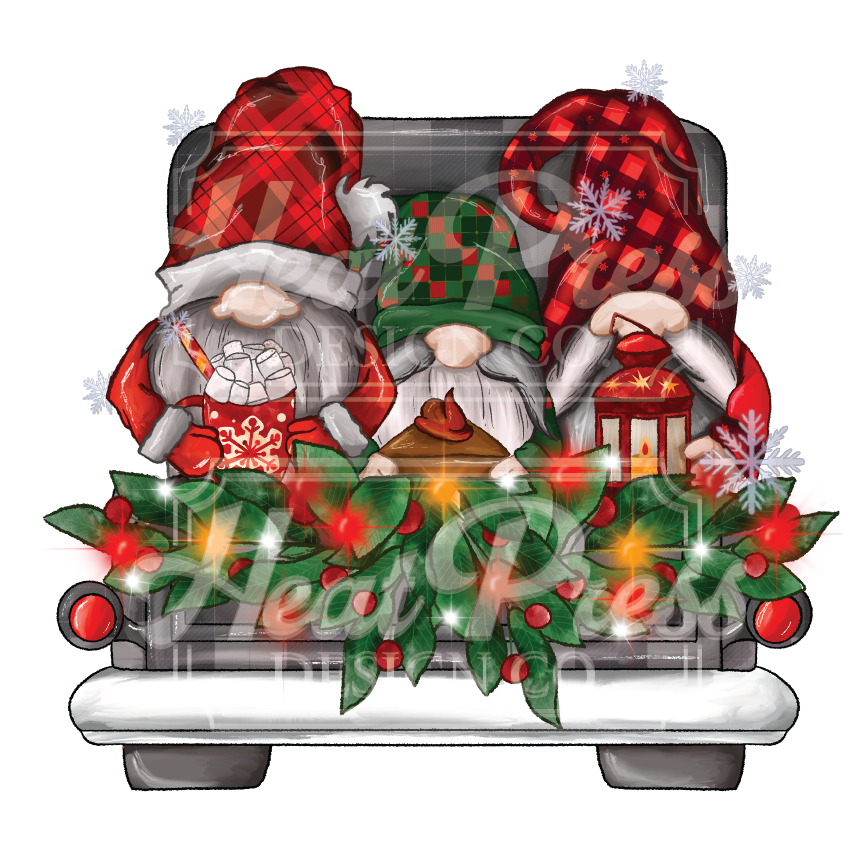 Christmas Gnome Truck - DTF Transfer
