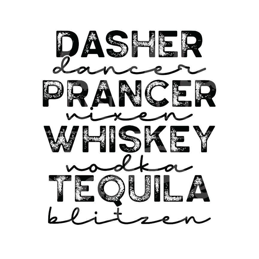 Drinkin' Reindeer (black) - DTF Transfer