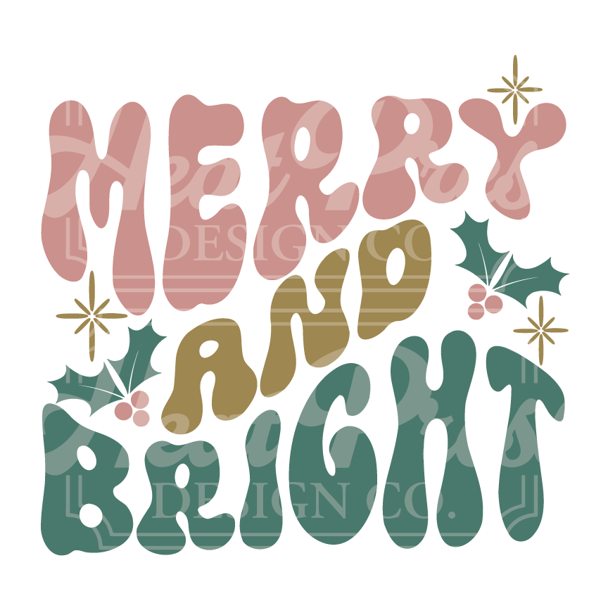Merry & Bright (pastel) - DTF Transfer